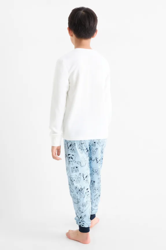 Brawl Stars - set - fleece pyjamas and phone bag - 3 piece white / light blue