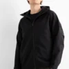 Softshell jacket with hood - water-repellent black