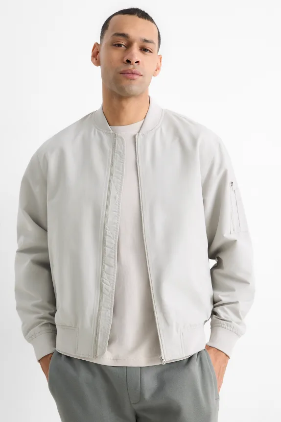Bomber jacket light gray