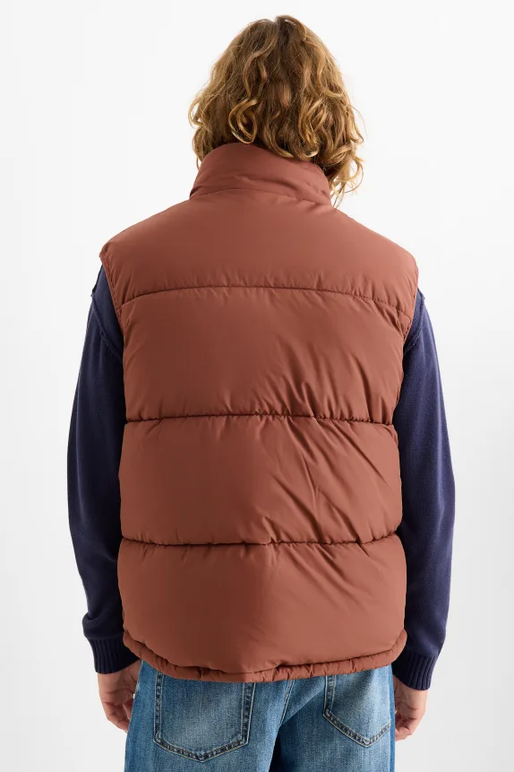 Quilted gilet brown