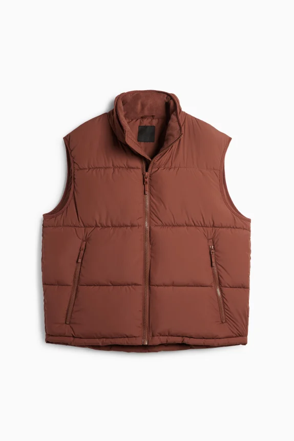 Quilted gilet brown