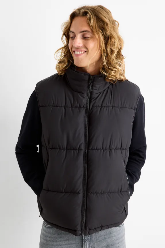 Quilted gilet black