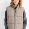 Quilted gilet taupe