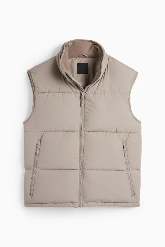 Quilted gilet taupe