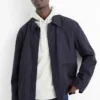 Shirt jacket - relaxed fit - kent collar dark blue