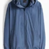 Jacket with hood - water-repellent blue