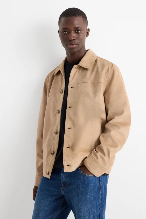 Jacket - faux suede light brown