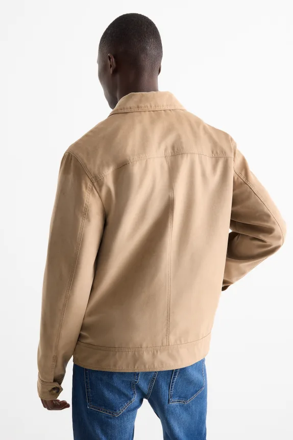 Jacket - faux suede light brown