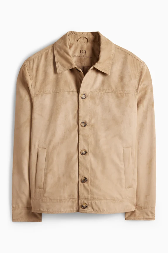 Jacket - faux suede light brown