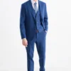 Suit with tie - regular fit - stretch - 4 piece dark blue
