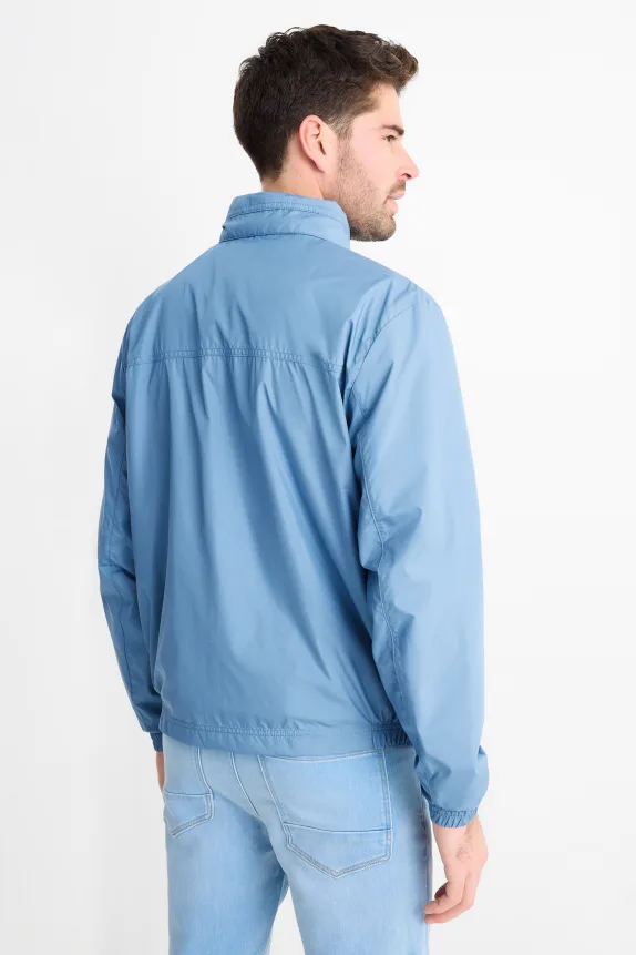 Bomber jacket with hood - water-repellent light blue