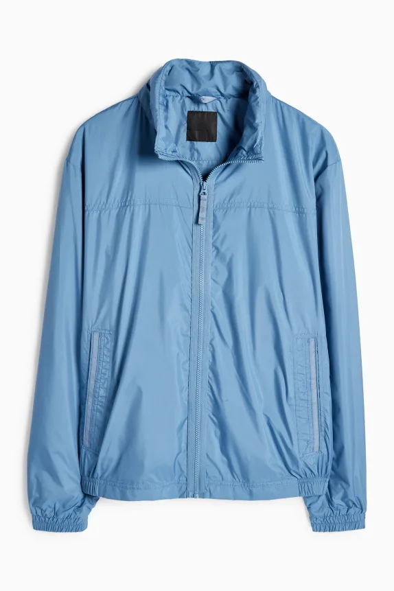 Bomber jacket with hood - water-repellent light blue