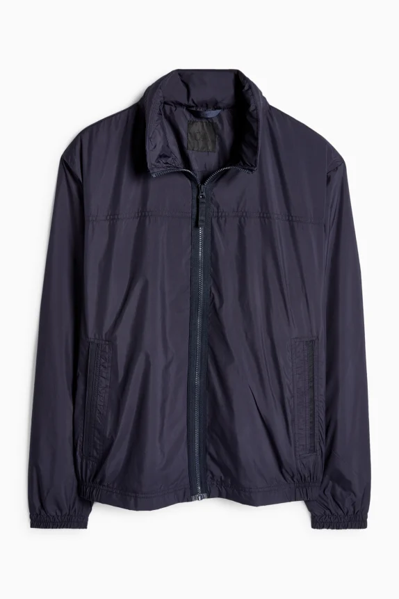 Bomber jacket with hood - water-repellent dark blue
