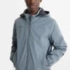 Jacket with hood - lined - water-repellent gray