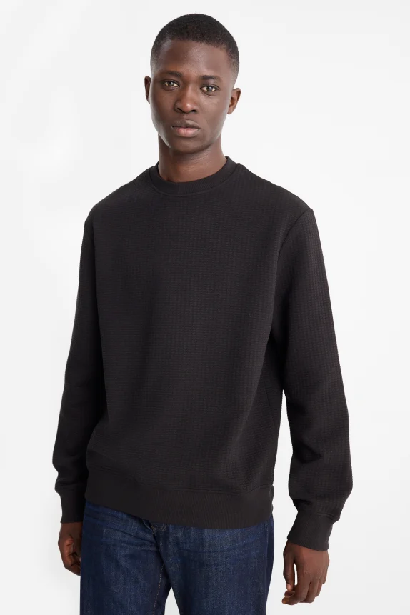 Sweatshirt - textured black