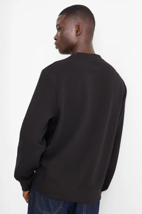 Sweatshirt - textured black
