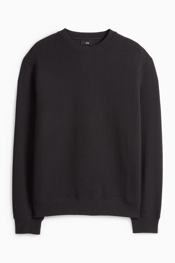 Sweatshirt - textured black