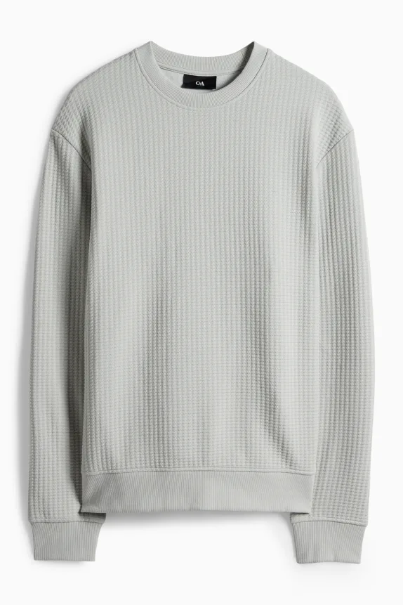 Sweatshirt - textured gray