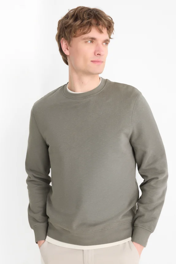 Sweatshirt - textured green