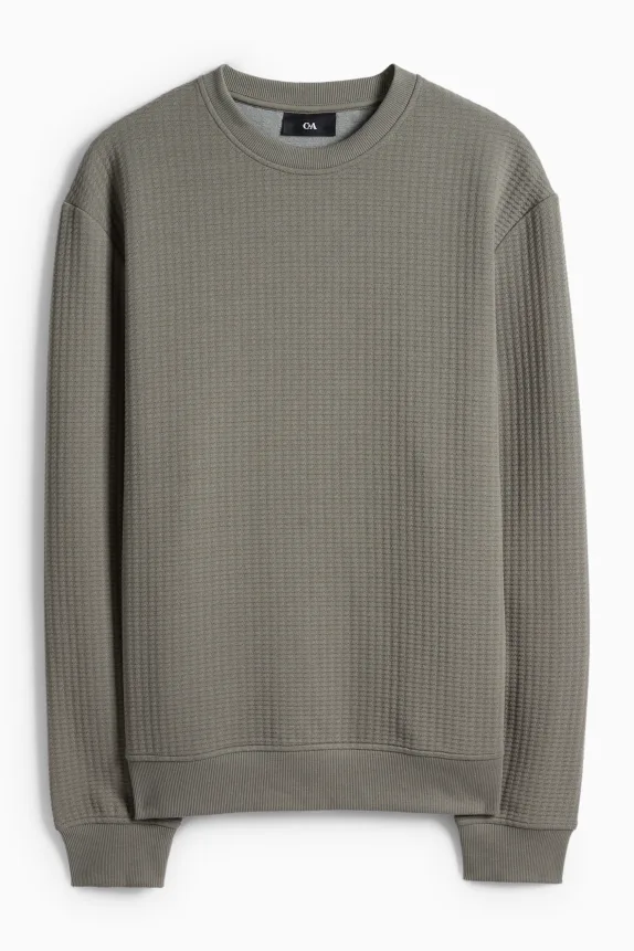 Sweatshirt - textured green