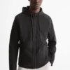 Zip-through hoodie black