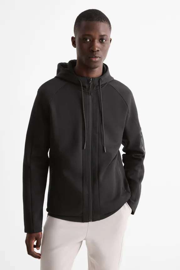 Zip-through hoodie black