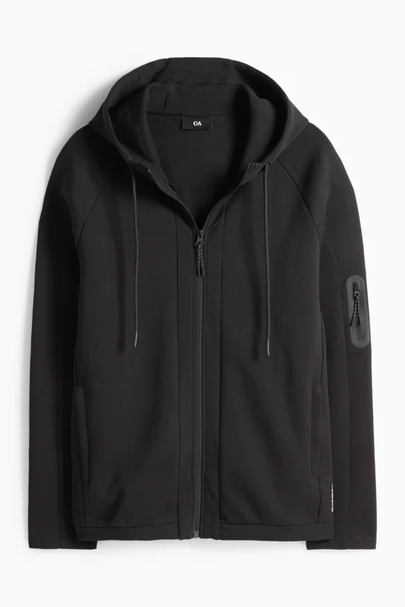 Zip-through hoodie black