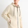 Zip-through hoodie light beige