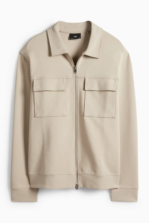Zip-through sweatshirt beige