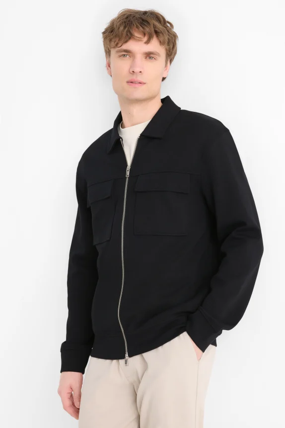 Zip-through sweatshirt black