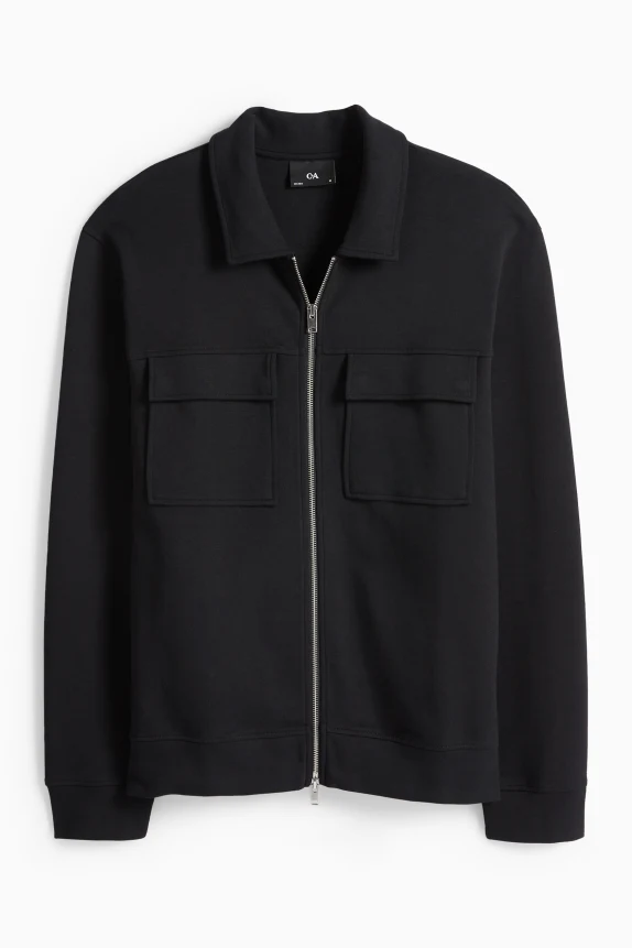 Zip-through sweatshirt black