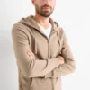 Zip-through hoodie taupe