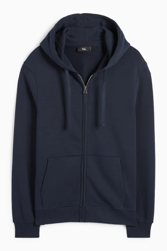Zip-through hoodie dark blue