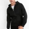 Zip-through hoodie black