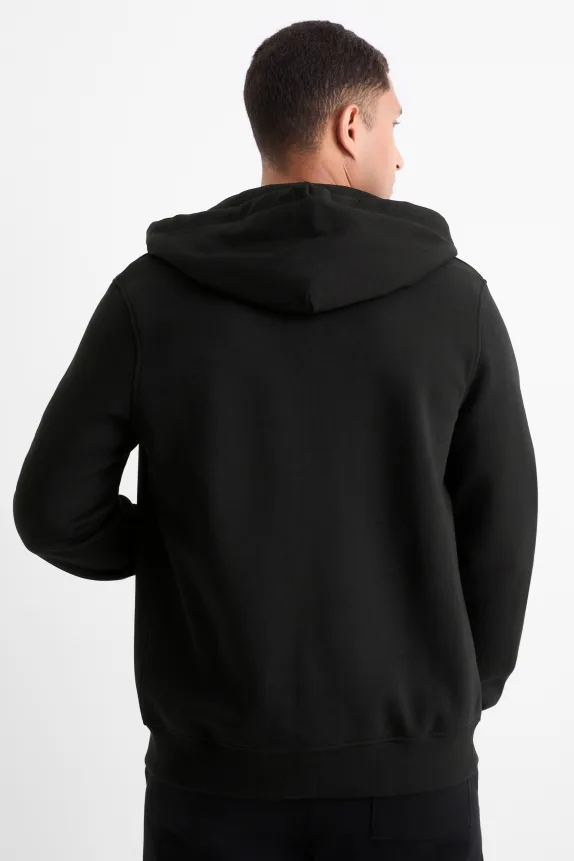 Zip-through hoodie black