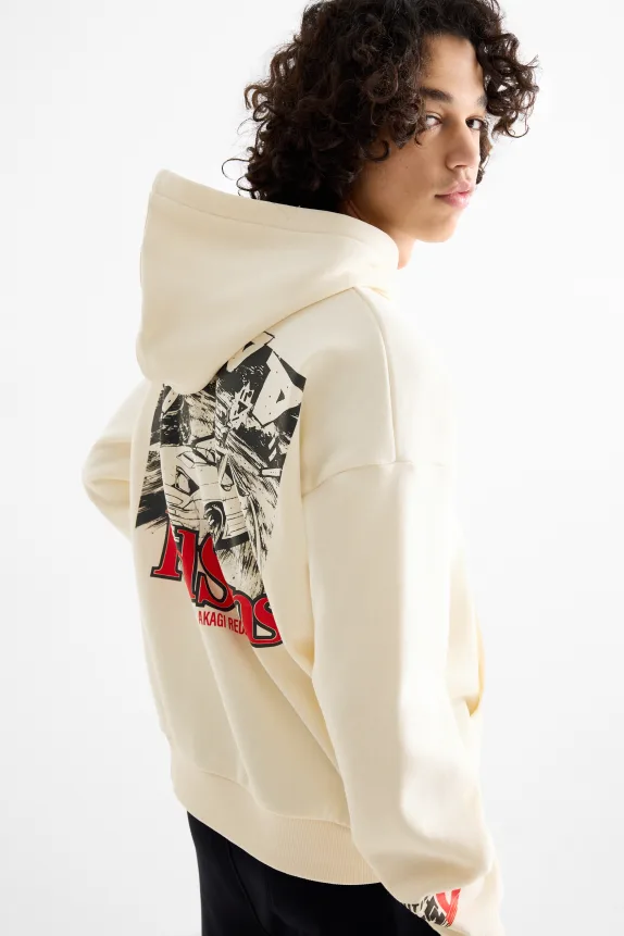 Hoodie - Initial D light beige