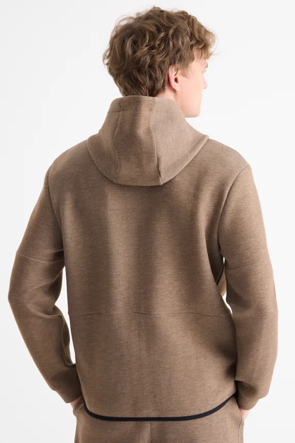 Zip-through hoodie brown