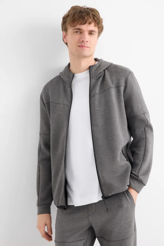 Zip-through hoodie dark gray