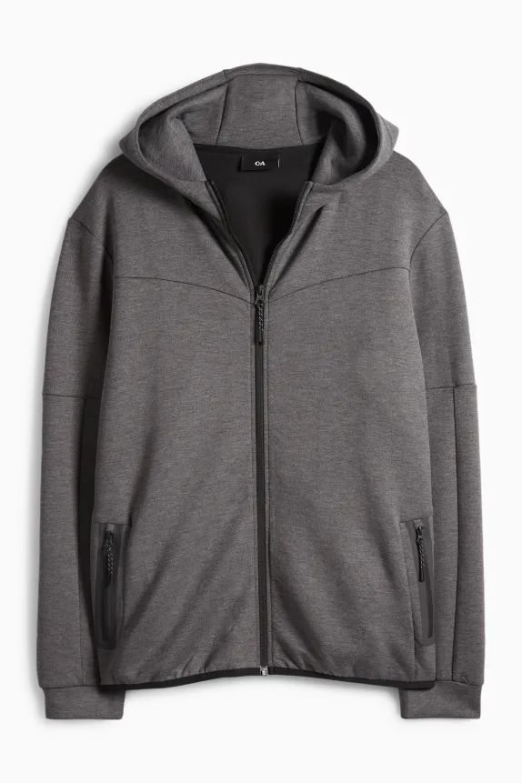 Zip-through hoodie dark gray