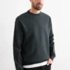 Sweatshirt - textured dark green