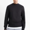 Sweatshirt - textured black-melange