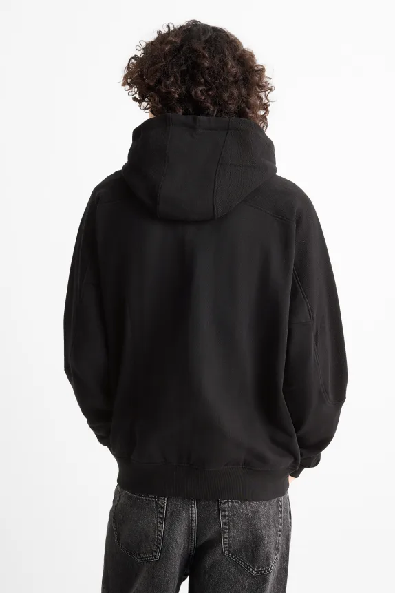 Zip-through hoodie black