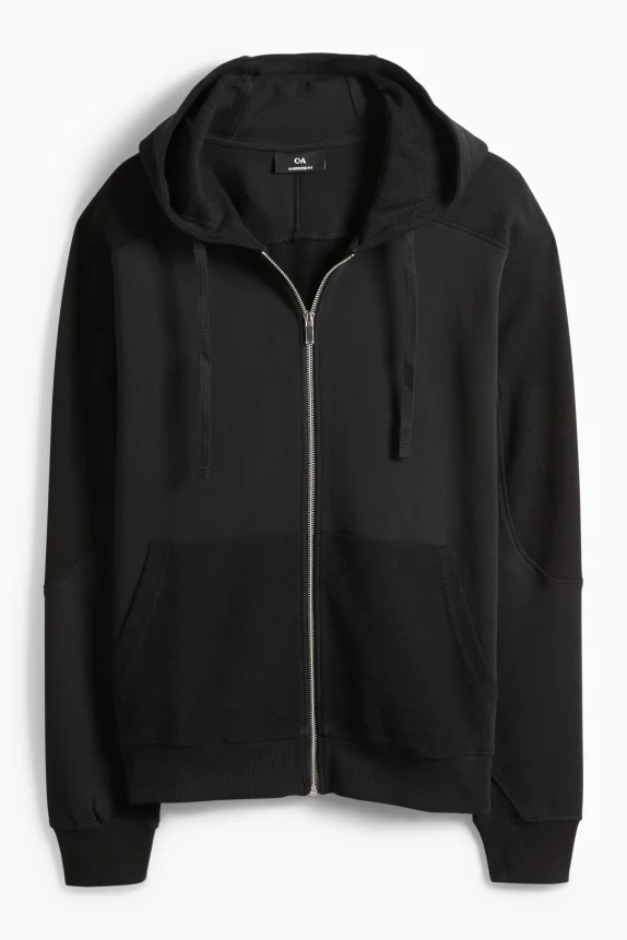 Zip-through hoodie black