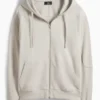 Zip-through hoodie beige