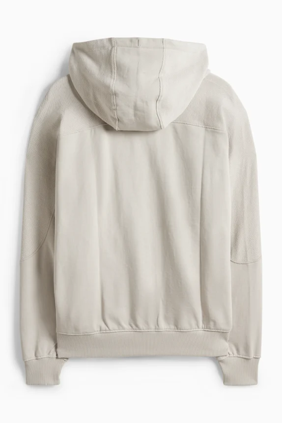 Zip-through hoodie beige