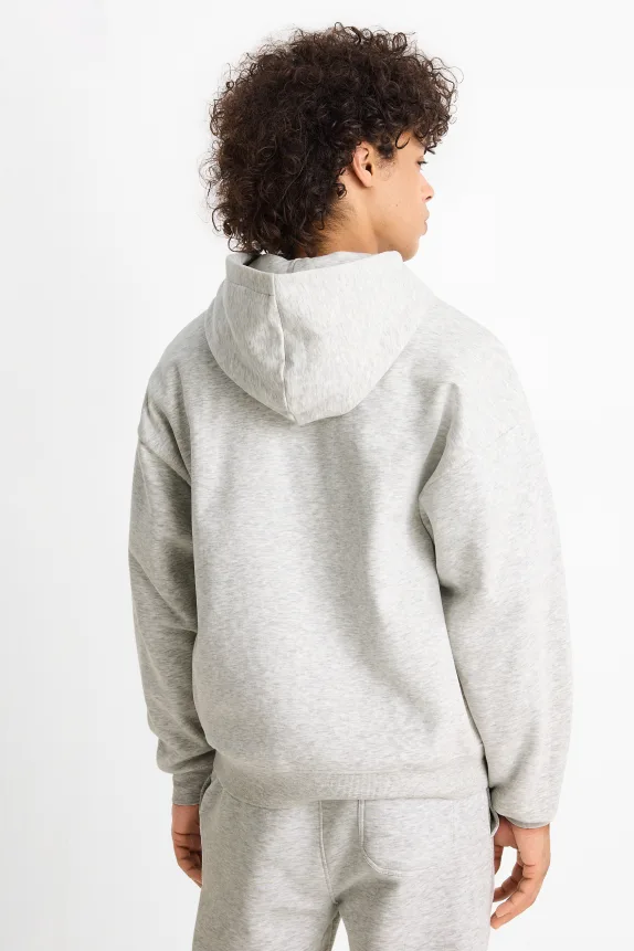 Oversized hoodie light gray-melange