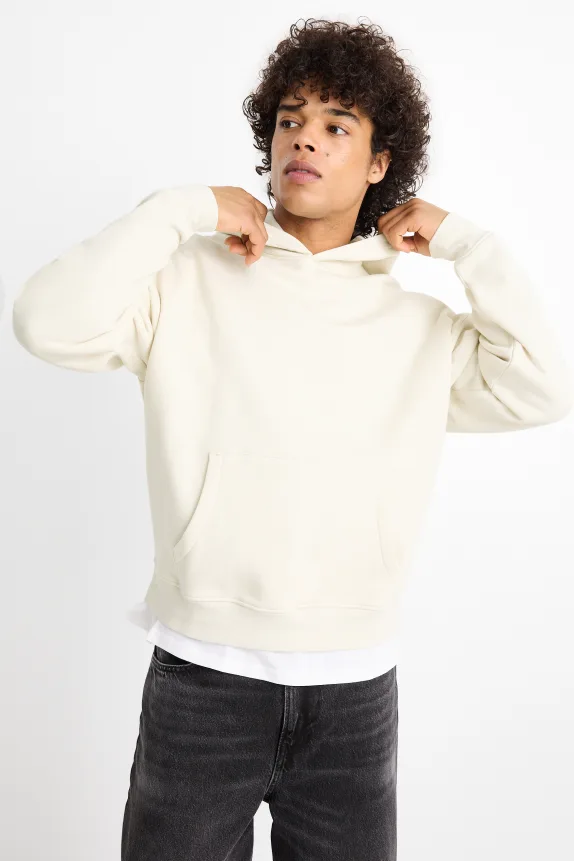 Oversized hoodie light beige