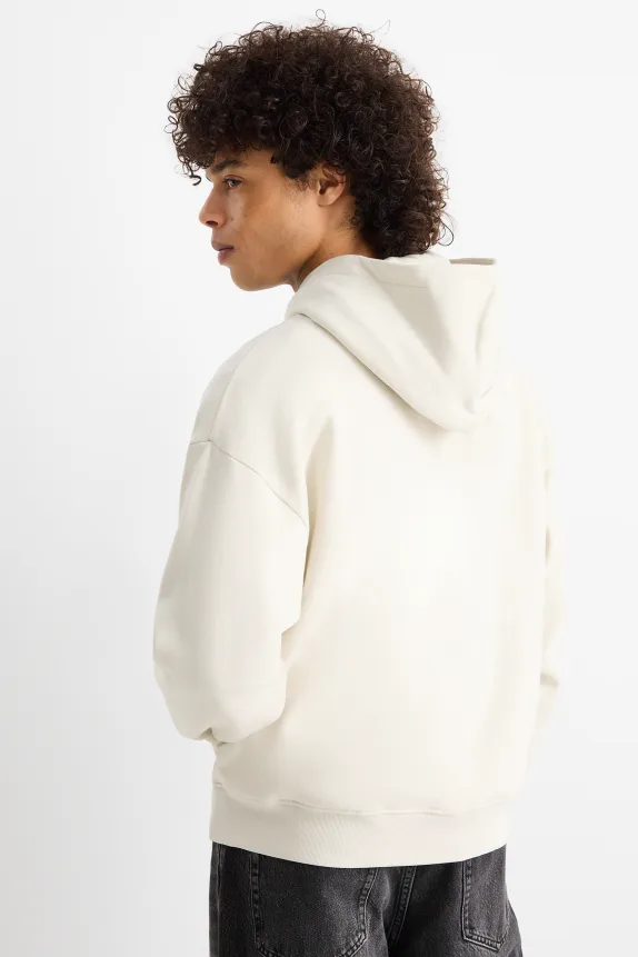 Oversized hoodie light beige