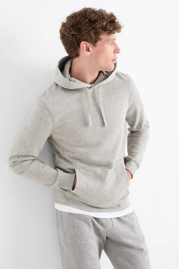 Hoodie light gray-melange