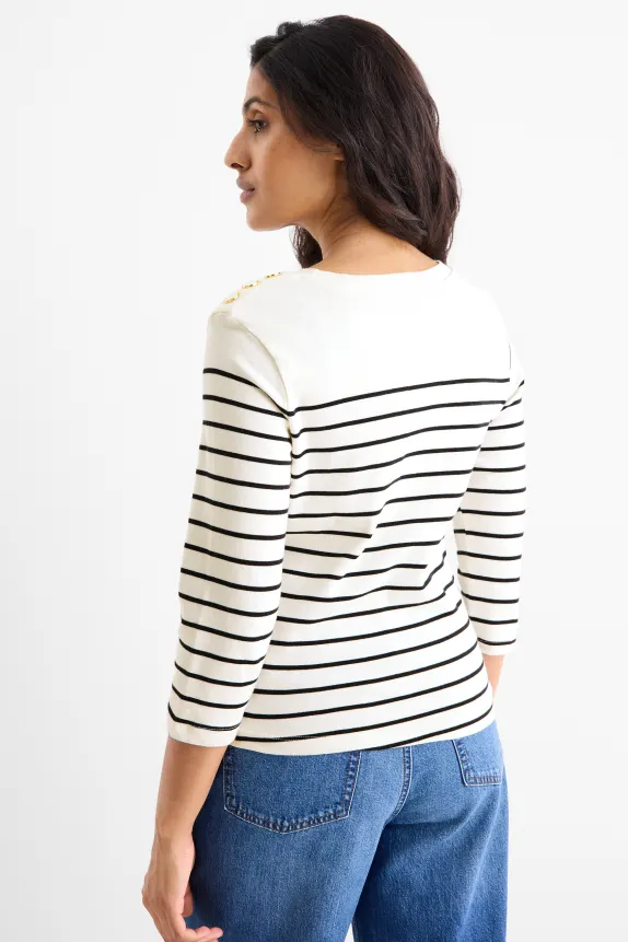 Long sleeve top - striped cremewhite